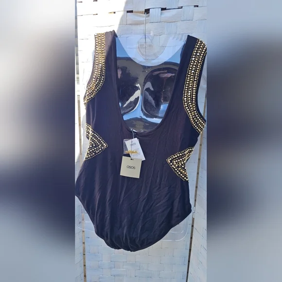 ASOS Black Studded Bodysuit - Picture 3 of 5